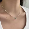 Kedjor Karachi Necklace High End Zircon Hand Inlaid Vintage Mormor Green Charm Collar Chain Chain