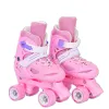 Shoes Girls Boy Kids Child Adjustable Quad Roller Skates Shoes Sliding Sneakers 4 Wheels 2 Row Line Outdoor Skates Shoes For Beginner