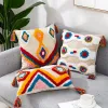 Cushion New Style Pillowcase Indian Style Cushion Cover Nordic Moroccan Handembroidered Tufted Geometric Tassel Pillowcase