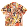 Camicie casual da uomo Leopard Stampa intera WACKO MARIA Hawaii Beach Manica corta Uomo Donna T-shirt vintage allentate di buona qualità