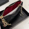 Lambskin Purse Design Womens Purse Leather Diamond Plaid Gold Silver Zipper Hardware Metal Buckle Beautiful Small Pendant Red Envelope Makeup Bags Card Purse 14.5cm