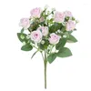 Fleurs décoratives 30Cm Bouquet de fleurs artificielles Simulation pivoine boule brodée Rose salon bureau pendentif décor à la maison