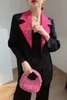 Женские куртки Miyake Оригинальная свободная плиссированная куртка женская 2024 с длинными рукавами с цветными блоками Эстетическая Южная Корея Темперамент Тонкая мода