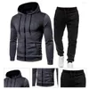 Herrspårar 2 -stycken Set Zip Suits Casual Hoody Jackets och Sport Pants Autumn Winter Male Outdoors Hoodies Jogging