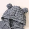 0-24M born Baby Knitted Sweater Jumpsuits Autumn Winter Soft Warm Romper Boys Girls Hooded Bear EarJumpsuits Jackets 240319