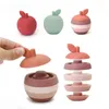 Tri Nesting Jouets empilables Silicone en forme de fruit empilé éducatif sans bisphénol Un joli design pomme poire adapté au développement du cerveau des enfants 24323