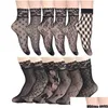 Socks & Hosiery Vintage Lace Ladies Summer Floral Mesh Elastic Transparent Short Ankle Lolita Women Dress Fishnet Black Femalesocks D Dh9Ov