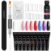 Kits Poly Nail Gel Kit 15 ml Snabbförlängningsgel Varn för att bygga full gelmanikyruppsättning nagelförlängning gel med lampspikdesign