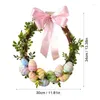 Flores decorativas, corona de puerta de primavera, decoración frontal de vacaciones de Pascua, 30cm/11,8 pulgadas, casa de campo rústica de temporada para porche de pared