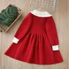 Girl Dresses Girls Sweaters Autumn Winter Children Knitted Princess Party Dress For Baby 6 Years Christmas Clothes Kids Costume