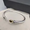 سوار رفيع العلامة التجارية الكلاسيكية 2024 وصول جديد 925 Sterling Silver Moments Heart Clasp Bangle Love Diamond Bracelet for Women Hoop Gift Bracelets