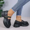 Pumps Black Patent Leather Mary Jane schoenen Dames enkel Buckle dikke hakken pumps vrouw 2023 herfst dik platform loafers schoenen dames