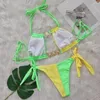 Costumi da bagno da donna Set bikini con strass Set impreziositi dal sole per donna Reggiseno con allacciatura allacciatura Push Up Beach Pool