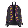 Backpack Ginkgo Biloba Print Yellow And Purple Workout Backpacks Student Style High School Bags Designer Pattern Rucksack