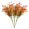 Fleurs décoratives 36 cm automne artificiel simulant l'automne feuilles d'eucalyptus plantes maison table de jardin décoration de fête de mariage couronne orange