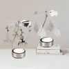 Candle Holders 3Pcs Metal Tealight Candlestick Spinner Rotary Spinning Holder For Rotating Wedding Home Decor