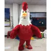 Mascot kostymer 2m/2,6 m vuxen Ierable Red Chicken Costume Blow Up Furry Rooster Mascot Suit Carnival Fancy Dress for Entertainments Event