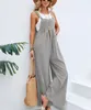 Summer Women Jumpsuit Sleeveless Pocket Belt Slimming Overalls Ladies Casual Sexy Cargo Pants Solid Tunic Workwear Rompers 240322