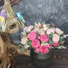 Tige de fleurs décoratives pour Roses artificielles de maison, 5 lots de pivoines de fête, Bouquet de mariage suspendu