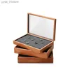 Jewelry Boxes MISHITU Wooden Jewelry Storage Box Ring Necklace Jewelry Display Box Store Earrings s Jewel Storage Home Organizer Case L240323