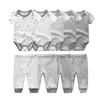 9 Stukslot bodysuits broek Vier Seizoenen Cartoon geboren Baby Jongen Meisje Body babykleding 012 maanden 240314
