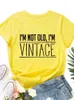 Women's T-Shirt Im not old Im a retro printed womens T-shirt short sleeved O-neck loose fitting womens T-shirt womens T-shirt top 240322