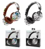 Hörlurar/headset Ny produkt VJ086 Metal Trådlös Bluetooth Graffiti -headset med MIC Subwoofer Cartoon Gaming Headset stöder TF Card FM Radio