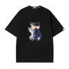 American Cartoon Anime New Violent Bear Kurzarm-T-Shirt aus reiner Baumwolle für Herren, Sommer, lockerer Rundhalsausschnitt, vielseitig