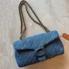 Soft Tabby Shoulder Biue Denim Quilted 26 Small Size Beautiful Appearance Designer for Lady Shopping Working Zipper Crossbody Bag 2024 Xb153 C4