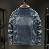 Spring Autumn Men Brand Denim Jacket hip Hop Streetwear Punk Punk Motorcycle Stampa da cowboy Outwear di alta qualità Maschi di jeans maschi di alta qualità 240417