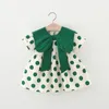 Abiti da ragazza Abiti estivi per bambini nati Abito con fiocco a pois per bambine 1° compleanno Abbigliamento da principessa per neonati