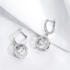 Smyoue plaqué or blanc 0.51CT boucle d'oreille goutte pour les femmes étincelant coeur battant boucle d'oreille S925 bijoux en argent Sterling 240301