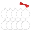 Décorations de Noël 10pcsXmas Acrylique Cercles Disques Clear Blanks DIY Arbre Suspendu Porte-clés Charms Bauble Transparent Ornement