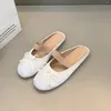 Chinelos Mulheres Classic Silk Soft Ballet Sapatos Redondo Toe Bowtie Flats Elegante Valentine Outdoor Slides
