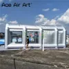 12x6x4mH (40x20x13.2ft) wholesale Giant Grey Inflatable Car Paint Spray Booth Car Workstation Mobile Shelter Room Airbrush Outdoor Garage