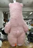Mascot kostymer 2,6 m söt ierable rosa isbjörn kostym vuxen päls maskot kostym full kropp fancy klänning för underhållning