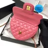 Luxo crossbody saco rosa designer pequeno ombro bolsa de viagem cruz corpo mini coração amor saco com ouro sling corrente couro 18cm fashio rpsq