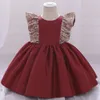 Doce Vinho Céu Azul Rosa Jóia Vestidos de concurso para meninas Vestidos de flores para meninas Vestidos de aniversário/festa para meninas Saias do dia a dia para crianças SZ 2-10 D323161