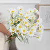 Decorative Flowers 52cm White Daisy Artificial Flower Long Branch Wedding Home Garden Decoration DIY Bridal Silk Floral Bouquet