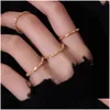 Bant Yüzük 925 Sterling Sier Köpüklü Yüzük Basit Stil Çok yönlü dekoratif kompakt işaret parmak kadın moda mücevher damla teslimat DH2CS