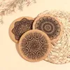 TeAware Setleri Mandala Yuvarlak Cork ile Braket Seti Termal Yalıtım Mat Yemek Tablosu Ahşap