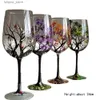 Wine Glasses Goblet Four Seasons Tree Wine Glass New Glass Colored Red Wine Glass Goblet Four Seasons Glass Wedding Decoration L240323