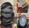 トッパー女性のかつらのヘアピースのための長い人間の髪のトーピー12インチズのためのスイスレースフロント8x10ヘアトッパー交換1Bカラー