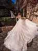 Elegant A-Line Wedding Dresses Lace Sweetheart Long Illusion Sleeves Sweep Train Wedding Dress Bridal Gowns vestidos de