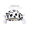 Baskarflickor Furry Lamb Hat Faux Y2K Cartoon Cosplay Painter Cow/ Leopard