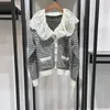 Women's Knits Fall/Winter Casual Lace Trimmed Detachable Collar Wool Blend Women Cardigan Jacket