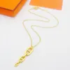 Designer ketting klassieke luxe varkensneus ketting hanger dames kettingen vrouwen 18k gouden letter hanger luxe fanshion sieraden colorfast met box day cadeau