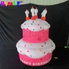 8mH (26ft) avec souffleur rose géant joyeux anniversaire décoration de gâteau gonflable avec bougie ballon de gâteau personnalisé pour la décoration de fête