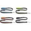 Dog Collars Training Leash Double Sided Retractable Reflective Design Heavy Duty Hands Free For Control