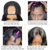 Peruker u del peruk kort vågig syntetisk bob brasiliansk kroppsvåg som är halv peruk för svarta kvinnor svart lätt att bära hår 816 tum